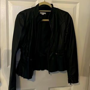 NY&CO peplum faux leather motorcycle jacket
